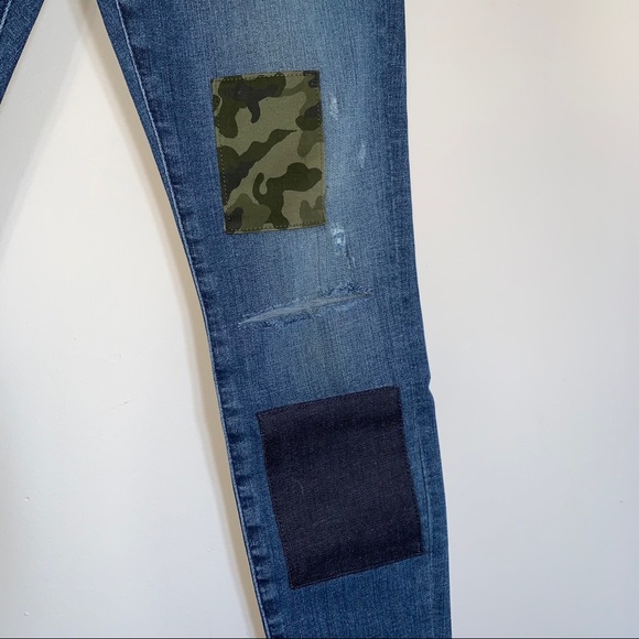 MissMe Vintage • Blue Camo Distressed Skinny Jeans - Picture 3 of 6